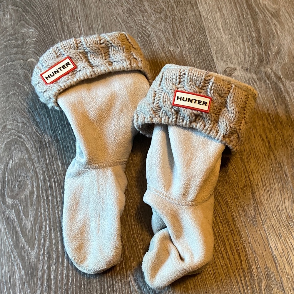 Hunter Grey Boot Socks with Knit Cuffs